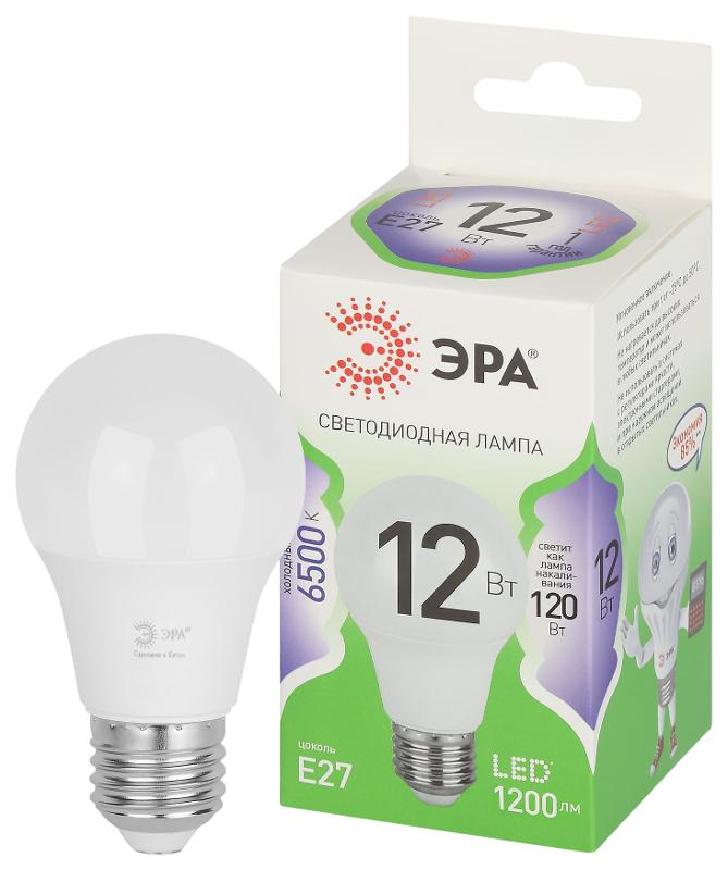 Лампа светодиодная  GREEN LINE LED A60-12W-865-E27 GL E27 12 Вт груша холодный свет | Б0067129 | ЭРА — миниатюра 1