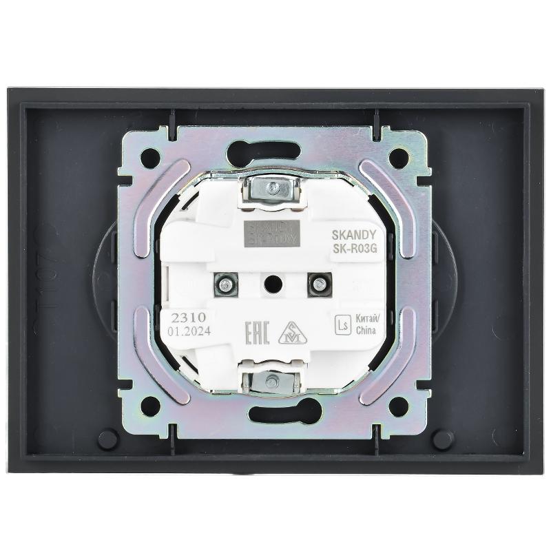 SKANDY Розетка 2-местная без з/к/ш стекло 10А SK-R03G граф. | SK-R20-10-K53 | IEK — миниатюра 5
