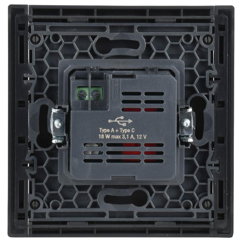FORTE&PIANO Розетка USB A+C 18Вт FP351 серый | FP-U22-018-K03 | IEK — миниатюра 5