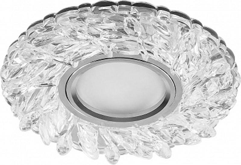 Светильник точечный встраиваемый под лампу, с LED подсветкой CD915 15LED*2835 SMD 4000K, MR16 50W G5.3, прозрачный, хром | 28987 | FERON — миниатюра 1