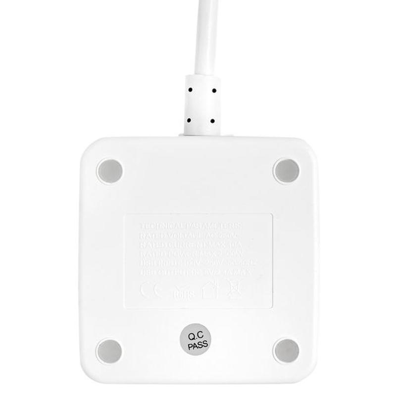 Удлинитель "Куб" 2 гнезда 2USB 2,4А+Type C + Ночник 1,3 метра 1мм2 | UBA-CUB-2-TC | EKF — миниатюра 27
