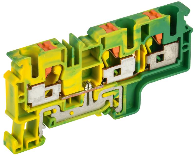 Колодка клеммная CP-MC-PEN земля 3 вывода 10мм2 | YCT22-03-3-K52-010 | IEK — фото 1 | Sento