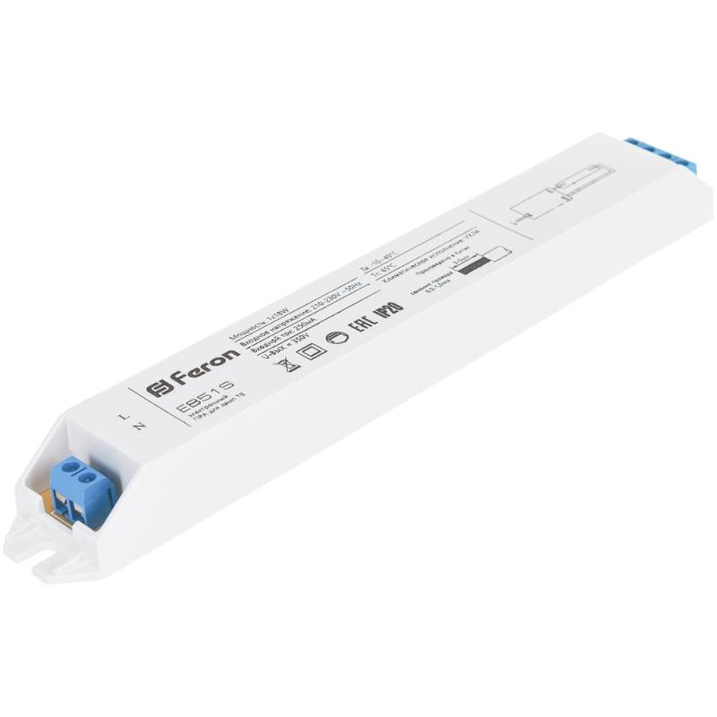 Аппарат пускорегулирующий EB51S 1*18W T8/G13 230V электронный ПРА 195*28*19мм | 21519 | FERON — миниатюра 4