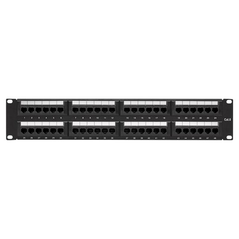 Патч-панель TERACOM CS 19'' Cat.6A 1U полный экран STP 24 порта RJ-45 Dual IDC с органайзером|TRCS-PPNL-6ASTP-1U24| EKF — миниатюра 2