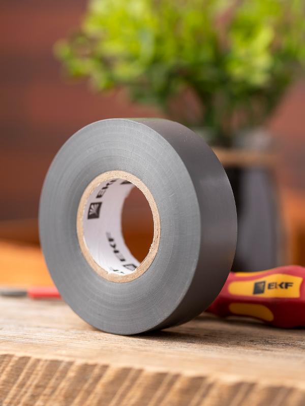 Изолента ПВХ серо-стальная 19мм 20м серии SafeFlex | plc-iz-sf-st | EKF — миниатюра 3
