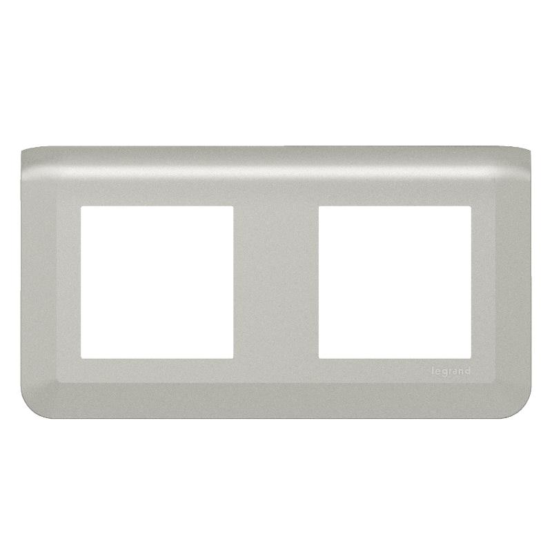 Рамка - Mosaic - 2Х2 модуля - алюминий | 079304L | Legrand — Legrand