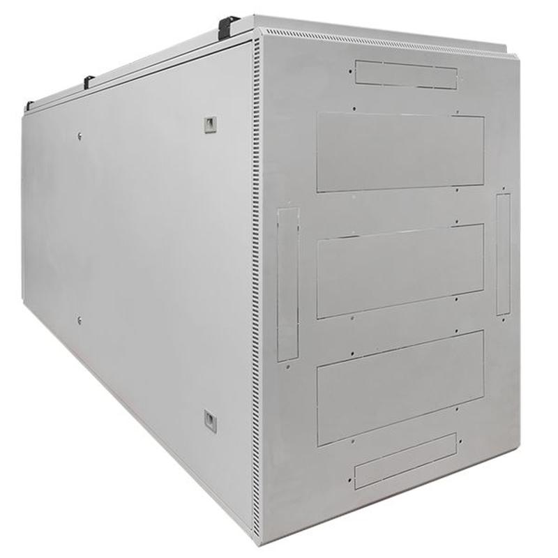 Шкаф напольный 19" TERACOM PRO 18U 600x600 мм двери стеклянная с замком-ручкой и металлическая серый |TRP-NTC-1866-41G| EKF — миниатюра 17