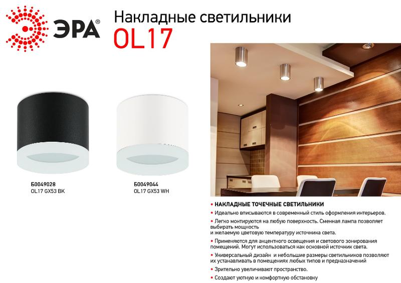 Светильник накладной подсветка OL17 GX53 WH , под GX53 (40/960) | Б0049044 | ЭРА — миниатюра 4