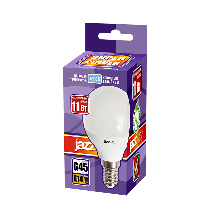 Лампа светодиодная PLED- SP G45 11w E14 5000K 230/50 | .5019300 | Jazzway — миниатюра 2