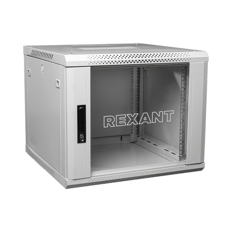 Настенный шкаф 19" 9U 600×600×501 (ШxГxВ), RAL 7035 | 04-0966-111 | REXANT — REXANT