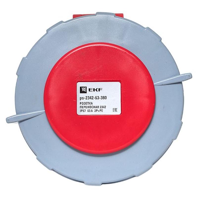 Розетка переносная 2342 3Р+РЕ 63А 380В IP67 EKF PROxima | ps-2342-63-380 | EKF — миниатюра 10