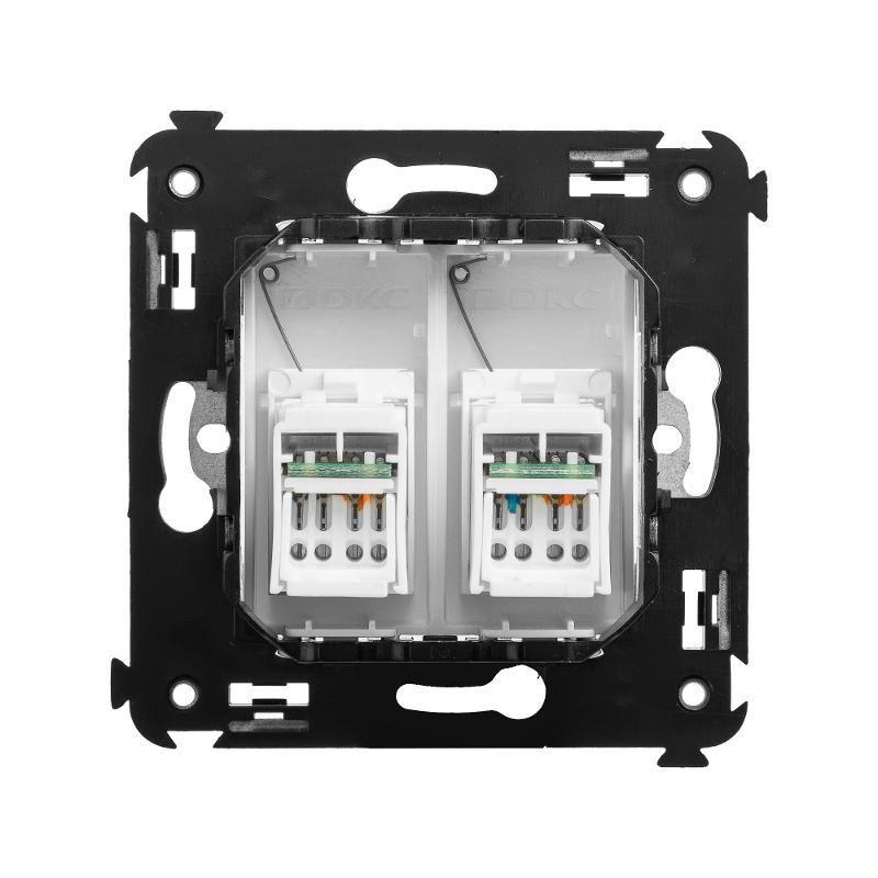 Розетка RJ-45 в стену, 5e двойная, "Avanti", "Белое облако" (замена на 4400664) | 4400464 | DKC — миниатюра 7