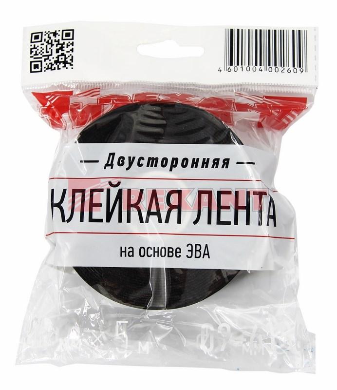 Двухсторонний скотч , черная, вспененная ЭВА основа, 30 мм, ролик 5 м | 09-6130 | REXANT — миниатюра 2