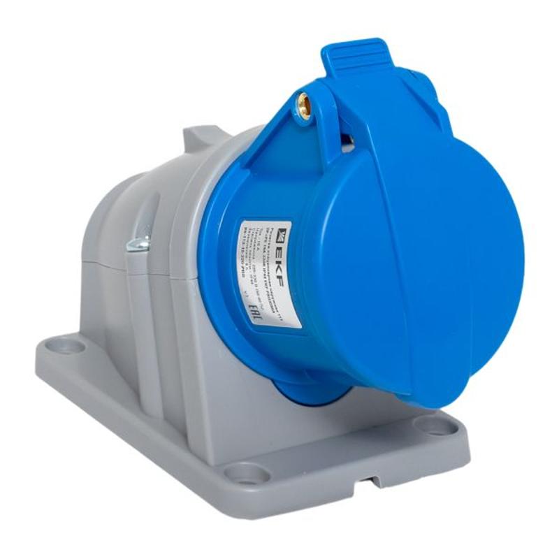 Розетка стационарная наружная 113 2Р+РЕ 16А 220В IP44 EKF PROXIMA | ps-113-16-220-PRO | EKF — EKF