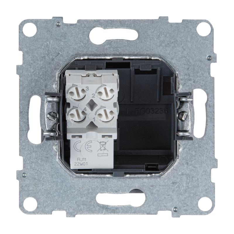 SUNO Телефонная розетка RJ11 одиночная. Цвет "Алюминий" | 721361 | Legrand — Legrand