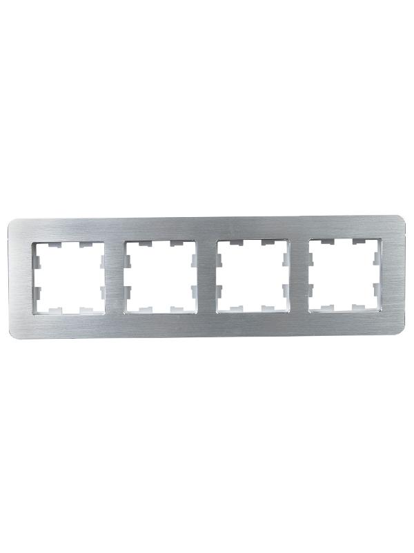 BRITE Рамка 4-ая РУ-4-1-Бр металл алюминий RE AL | BR-M42-M-21-K47 | IEK — миниатюра 2