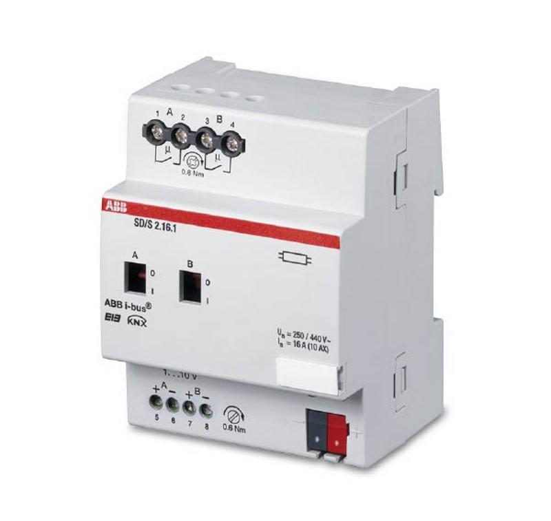 SD/S 2.16.1 Светорегулятор для ЭПРА 1-10В, 2 канала, 16А, MDRC | 2CDG110079R0011 | ABB — ABB
