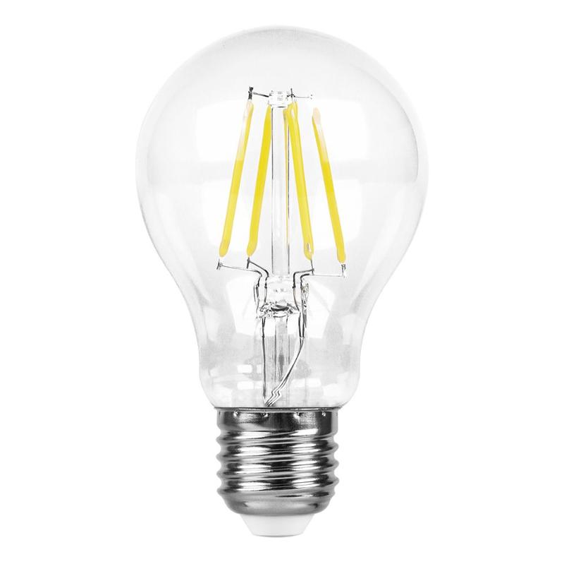 Лампа светодиодная LB-57 (7W) 230V E27 2700K филамент A60 прозрачная | 25569 | FERON — миниатюра 2