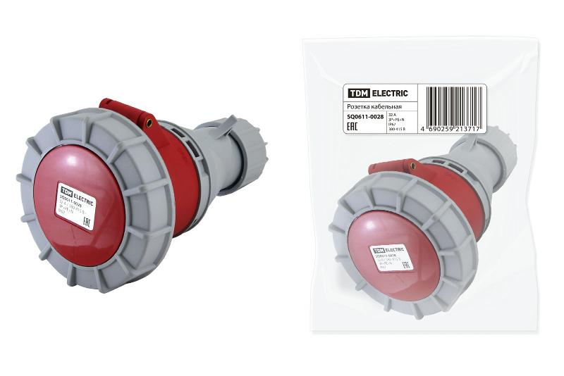 Розетка кабельная IP67 32А 3Р+РЕ+N 380В | SQ0611-0028 | TDM — TDM ELECTRIC