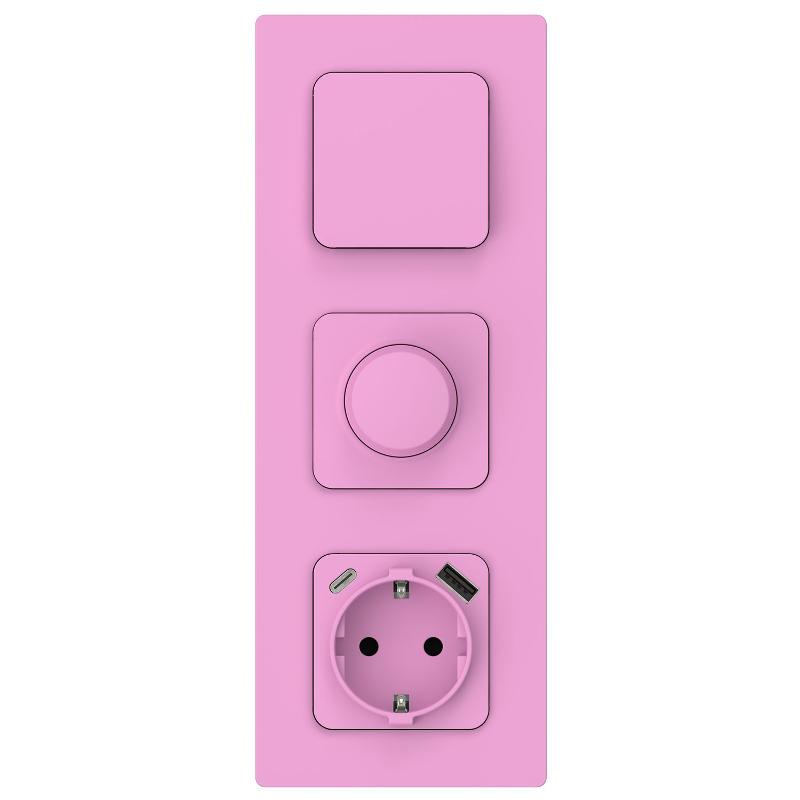 FLITE Розетка с заземлением со шторками 16А с USB A+C 20Вт РСЮшс11-0-ФлПр пурпурный | FI-R14-16-U22-020-K99 | IEK — миниатюра 3