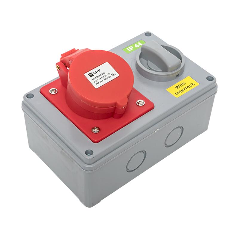 Розетка с блокировкой и выключателем 1424 3Р+РЕ 32А 380В IP44 EKF | ps-1424-32-380 | EKF — миниатюра 9