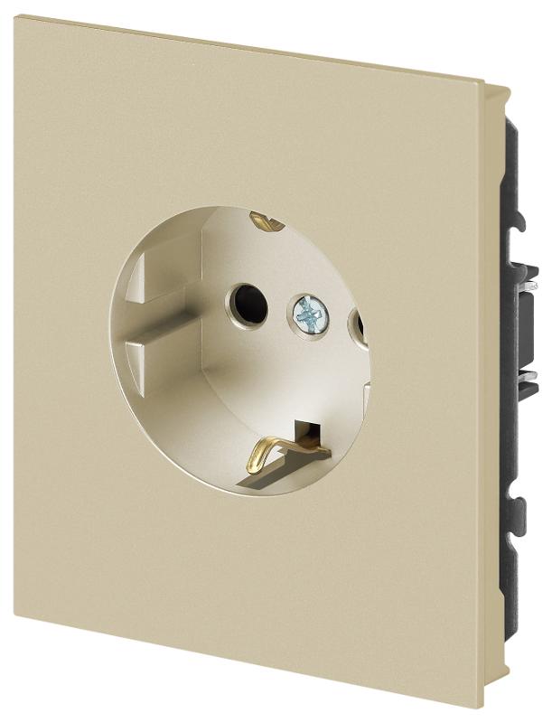 Розетка Arktik 16-2101-04 с заземлением 2P+E Schuko 16А-250В шампань | Б0070417 | ЭРА — миниатюра 3