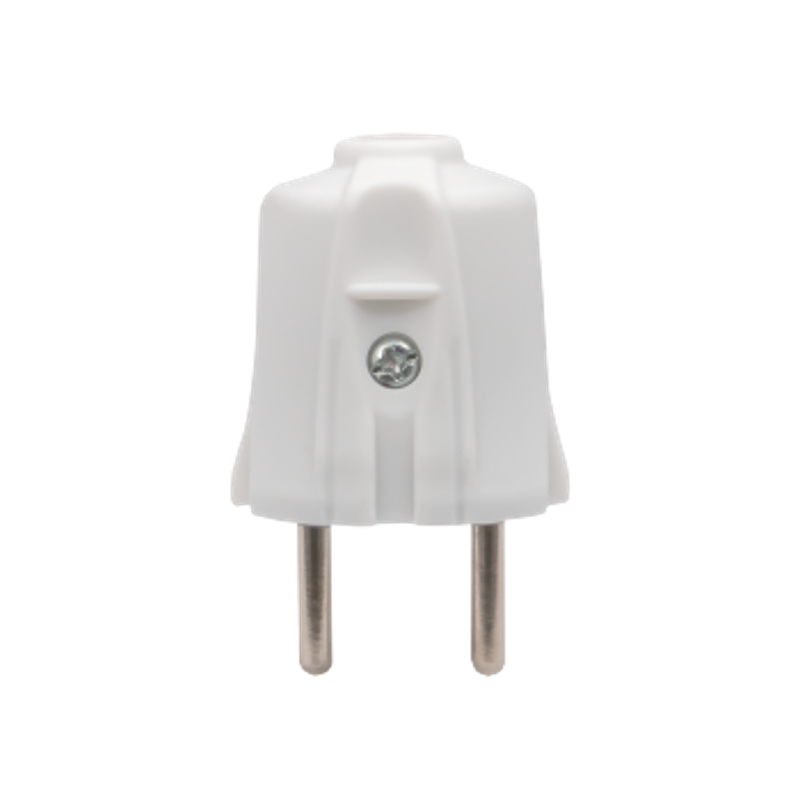 Вилка прямая без заземления белая 10А 250 В Proxima | AVP10-10-r | EKF — миниатюра 1