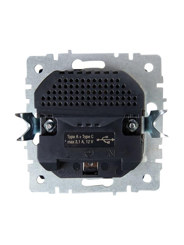 BRITE Розетка с заземлением со шторками 16А с USB A+C 18Вт РЮш11-1-БрТБ темная бронза | BR-R14-16-U22-018-K45 | IEK — миниатюра 4