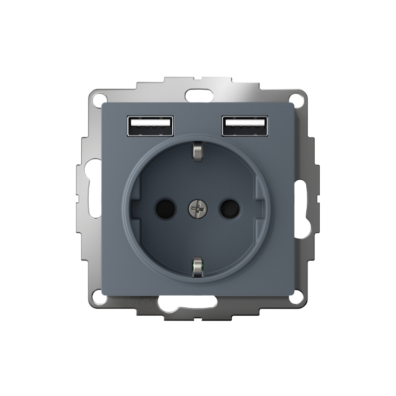 AtlasDesign Грифель Розетка 16А c 2 USB A+A, 5В/2,4А, 2х5В/1,2А, механизм | ATN000730 | SE — миниатюра 2