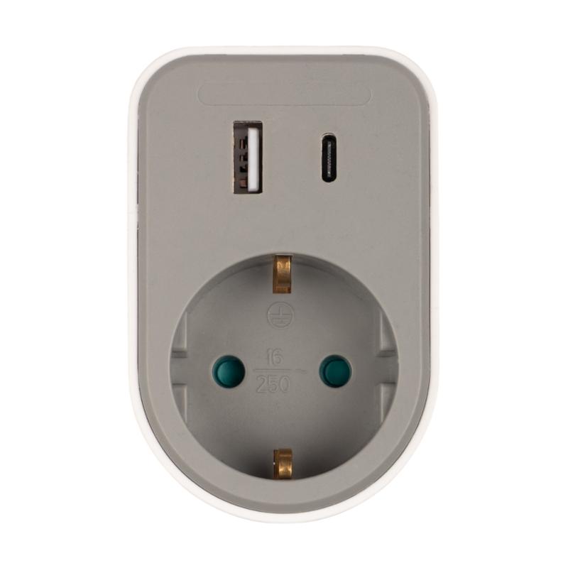 Адаптер AD-1GAC-gy USB, заземл. | .5064003 | Jazzway — Jazzway