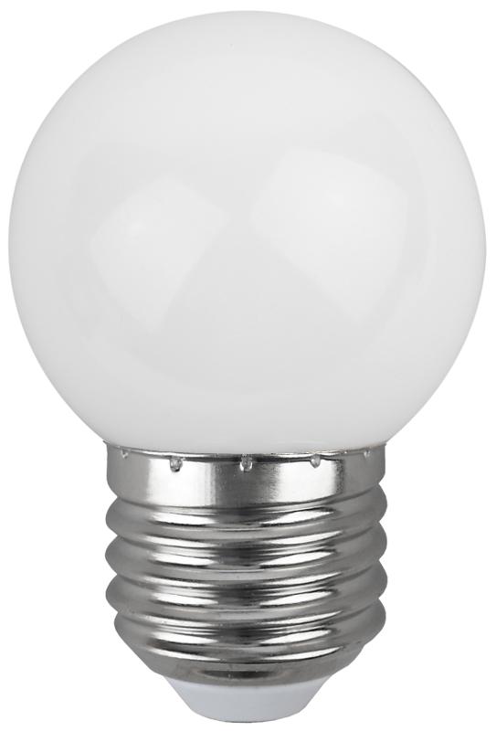 Лампы cветодиодные ERAW45-E27 LED Р45-1W-E27 (диод. шар, бел., 4SMD, 1W, E27, для белт-лайт) (10/100/6000) | Б0049577 | ЭРА — миниатюра 4