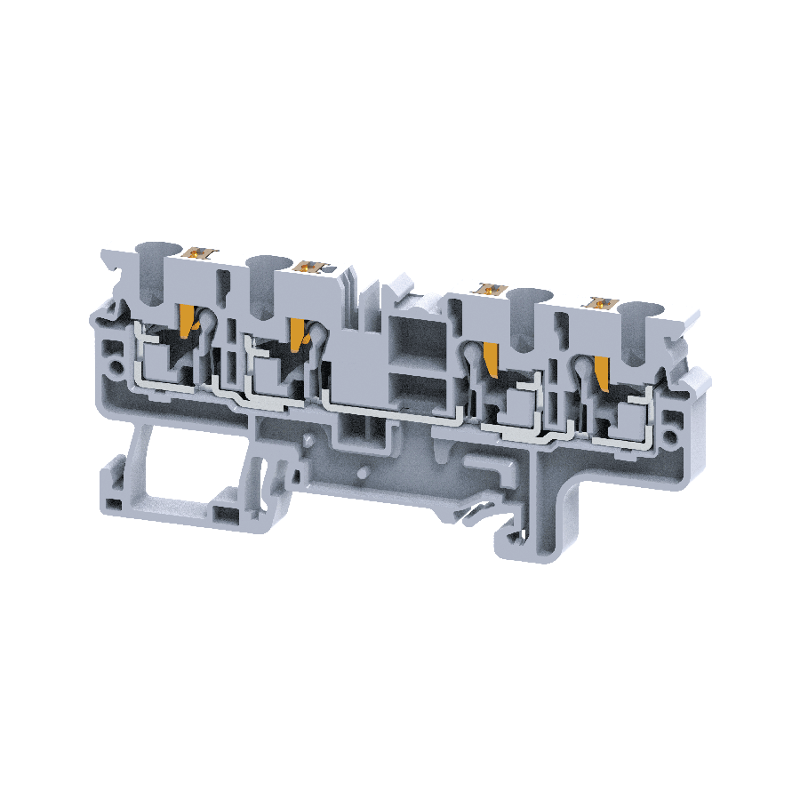 Клемма с 4-мя контактами push-in OptiClip СP-4-QUATTRO-(0,2-4)-I-серый | 331850 | КЭАЗ — КЭАЗ (Курский электроаппаратный завод)