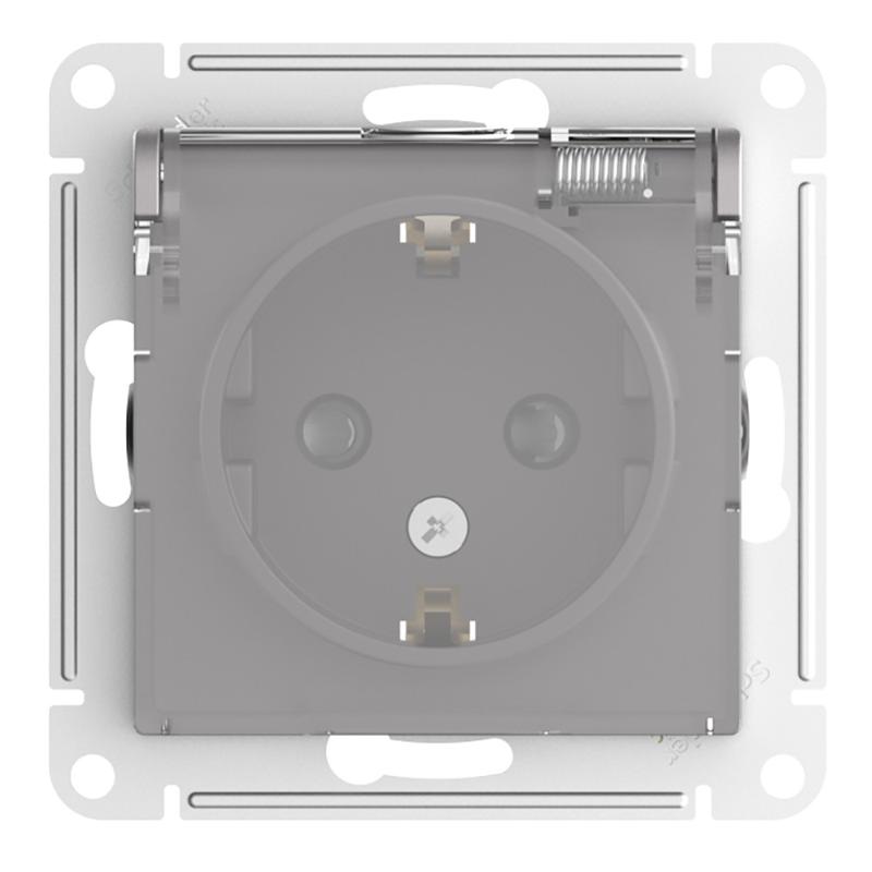 AtlasDesign Aqua Розетка с заз. со шт. с прозрач. крышк, 16А,IP44, мех,Алюминий | ATN440346 | SE — миниатюра 2