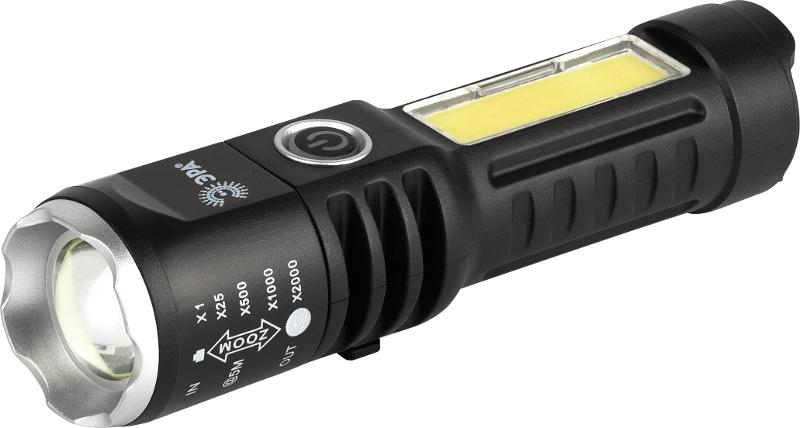 Светодиодный фонарь  UA-403 универсальный аккумуляторный 5 Вт LED + 3 Вт COB оптический Zoom 4 режима USB type C | Б0069805 | ЭРА — миниатюра 3