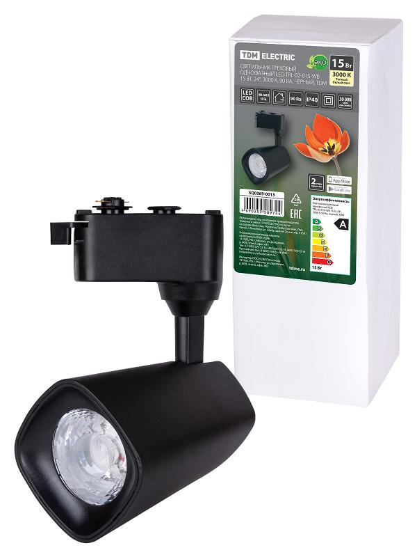 Светильник трековый однофазный LED TRL-02-015-WB 15 Вт, 24°, 3000 К, 90 Ra, черный, | SQ0369-0013 | TDM — TDM ELECTRIC