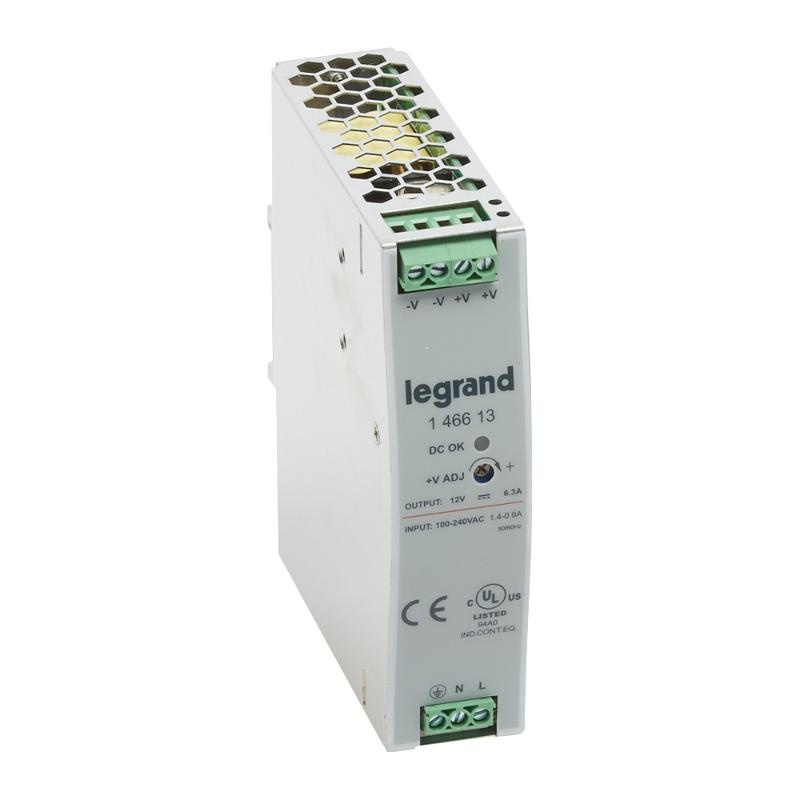 1-фазный Импульсный источник питания 12В 75Вт 6,3A | 146613 | Legrand — Legrand