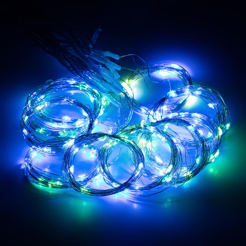 Гирлянда Занавес ЕGNIG - ZM с пультом, мультиколор, 300 LED, 3*3 м, с пультом, USB, 220 V, IP20 | Б0056000 | ЭРА — миниатюра 4