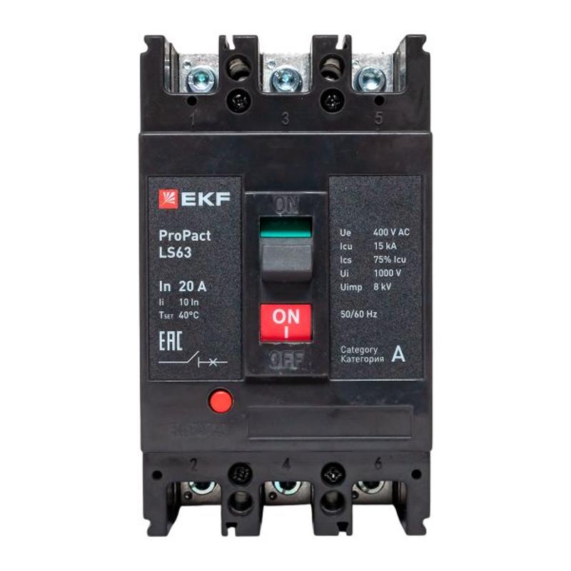 Выключатель автоматический LS63 15кА 3P 20А ProPact | mccb-63-15-3-20-ls | EKF — миниатюра 23