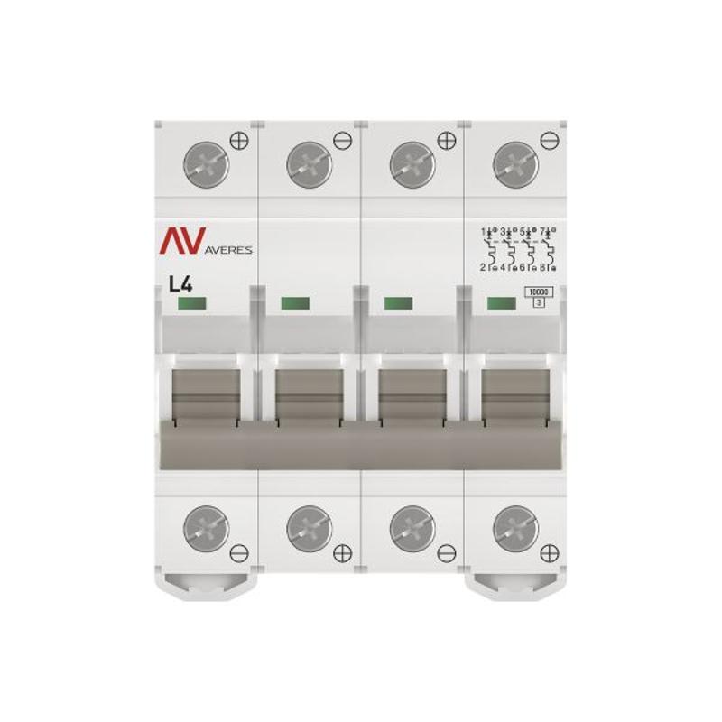 Выключатель автоматический AV-10 DC 4P 4A (L) 10kA AVERES | mcb10-DC-4-04L-av | EKF — миниатюра 3