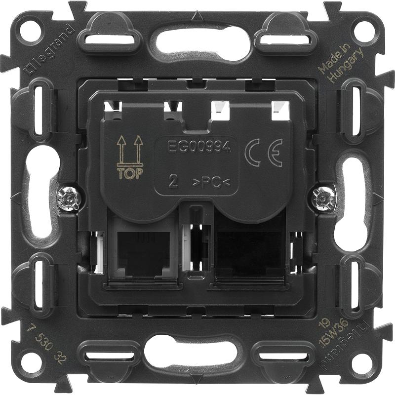 Valena Мех IN'MATIC Розетка 2-ая ТЛФ/комп RJ11/RJ45, Кат.6 UTP — миниатюра 4