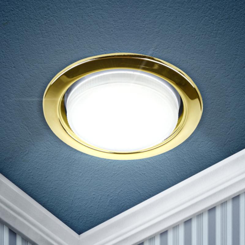 Светильник встраиваемый точечный под лампу GX53 KL35 GD-10 /1 220V,13W ,золото (упаковка 10 шт) | Б0048949 | ЭРА — миниатюра 1