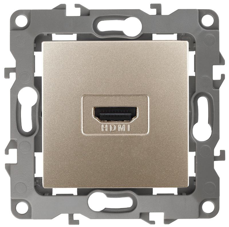 Розетка HDMI 12-3114-04  ,  шампань  |Б0027484 | ЭРА — ЭРА (Энергия света)