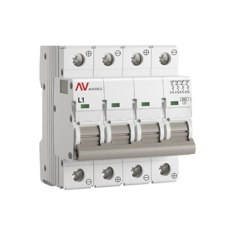 Выключатель автоматический AV-6 DC 4P 1A (L) 6kA AVERES | mcb6-DC-4-01L-av | EKF — EKF