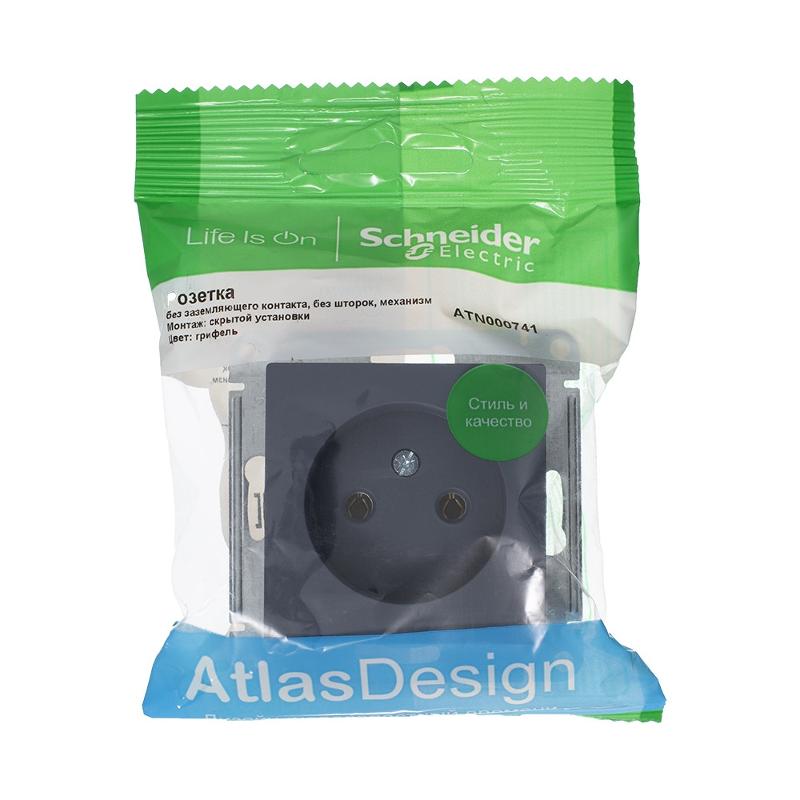 AtlasDesign Грифель Розетка без заземления, 16А, механизм | ATN000741 | SE — миниатюра 3