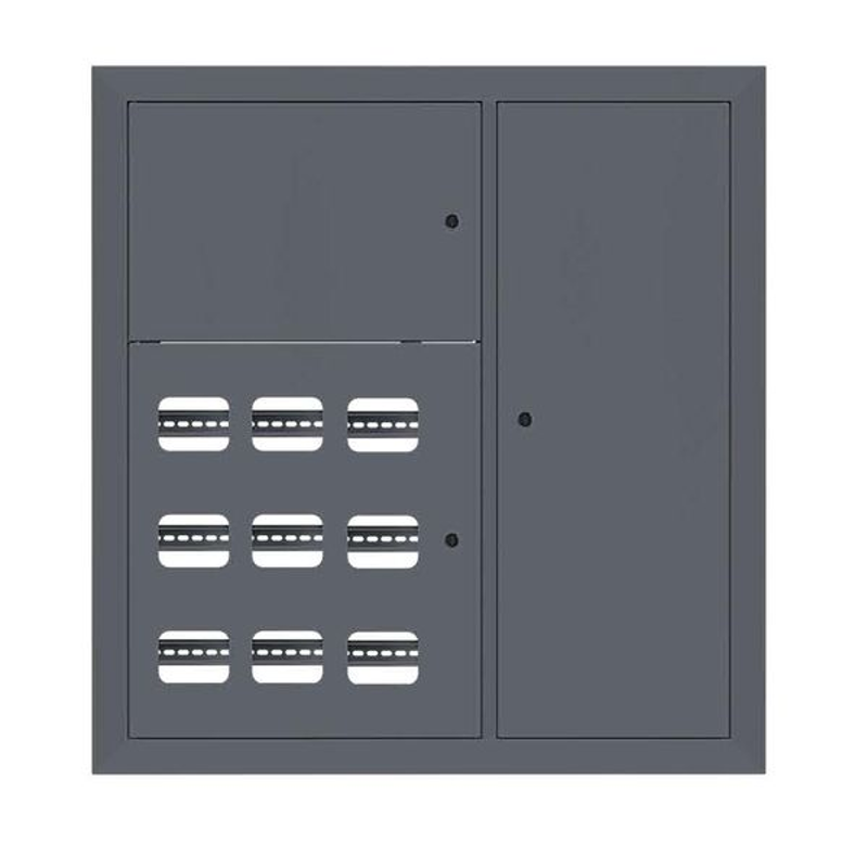 Щит этажный 9 кв. RAL7024 3 окна в ряд по гориз. (1000х950х150)  PROxima |mb29-v-9-ral7024-1| EKF — фото 1 | Sento