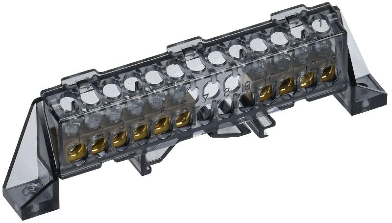 TEKFOR Шина N "ноль" в комбинированном DIN-изоляторе "Стойка" 6х9-(4+6)-Ч | TF-NN10-46-DP-K02 | IEK — фото 1 | Sento