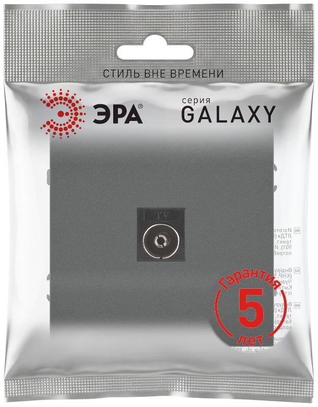 Розетка Galaxy 15-3101-06 TV одиночная IP20 графит | Б0070725 | ЭРА — миниатюра 2