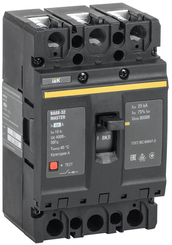 Выкл. авт. ВА88-32 3Р 63А 25кА MASTER IEK | SVA10-3-0063-02 | IEK — IEK (ИЭК)