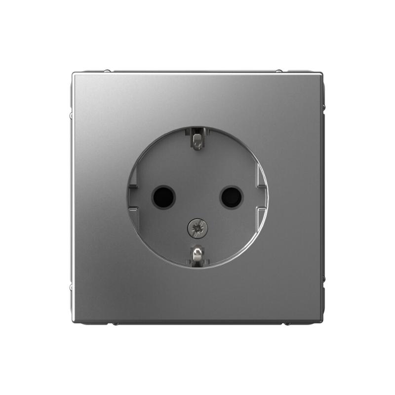 ArtGallery Сталь Розетка с заземлением, со шторками, 16А, механизм | GAL000945 | SE — Systeme Electric