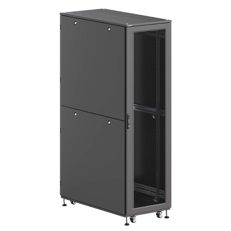 Шкаф напольн. разобр. 19'' IT-CQE-N 42U 600x1000мм, крыша с вырубк., дверь перф. и двойн. перф., двойн. бок. панели, RAL9005 | R5ITN42610FP1P2SB | DKC — DKC (ДКС)